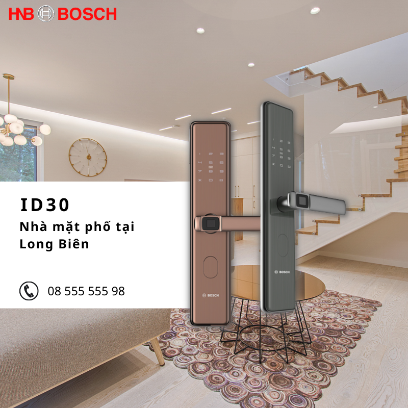 Lắp khóa Bosch ID30 tại nhà mặt phố Long Biên