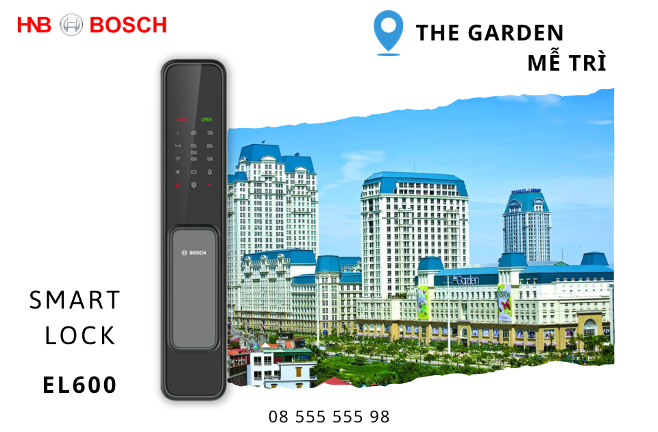 Lắp khóa điện tử Bosch EL600 tại The Garden Mễ Trì